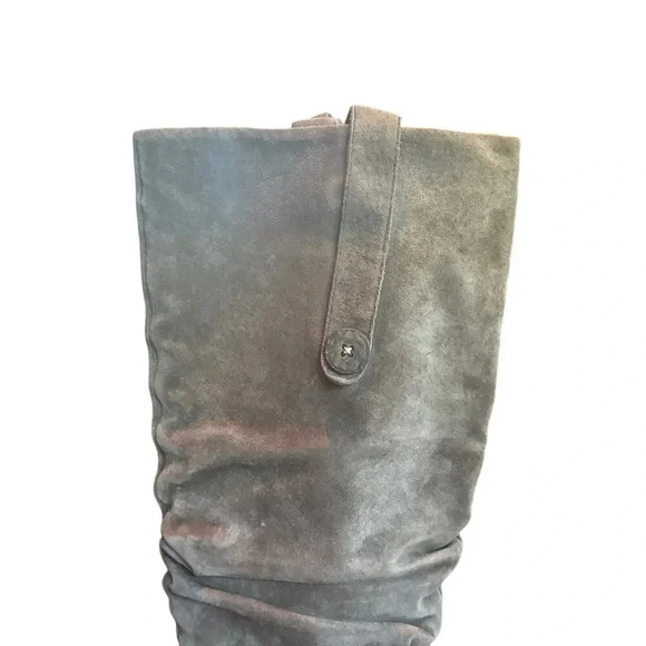 UGG Highkoo Slouchy taupe suede boots sherpa footbed 80's warm cozy 8 - Picture 3 of 8